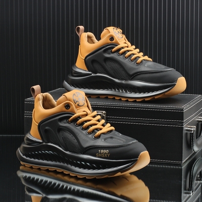 男鞋新款2025春季透气老爹鞋男款
