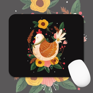 鼠标垫简约小号可爱鸡卡通办公游戏胶垫桌垫桌布加厚电脑女生