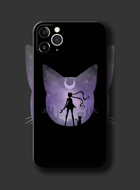 美少女露娜 黑边软壳适用于苹果13 nova7 荣60P50 oppo手机壳