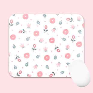 鼠标垫顺滑小号清爽碎花平铺 办公游戏胶垫桌垫桌布加厚电脑女生