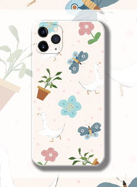 手绘原创唯美文艺图案适用于苹果13荣60P50荣耀60三星S21手机壳