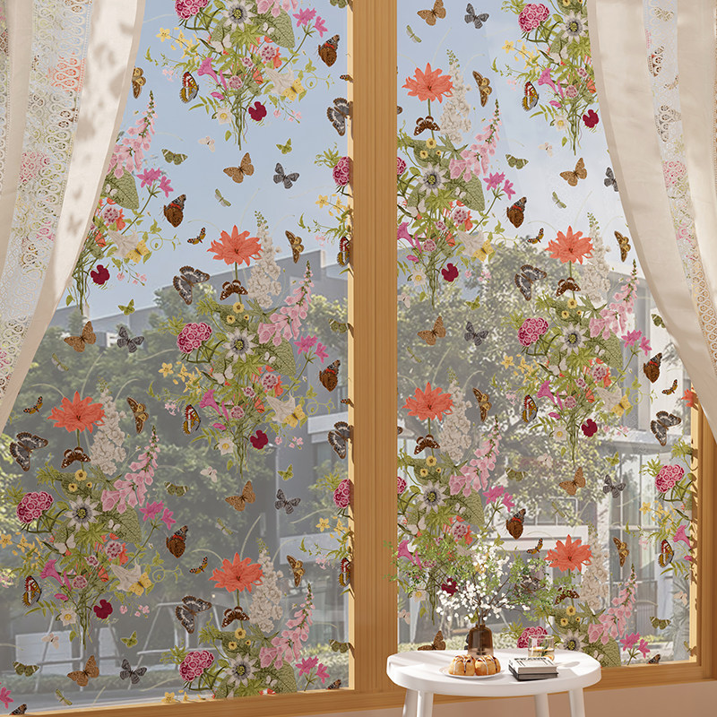 法式复古浴室玻璃贴纸高级感厕所卫生间窗户贴膜透光不透人防走光,家居饰品,玻璃膜/贴,淘宝优惠券,粉丝福利购,淘宝优惠卷