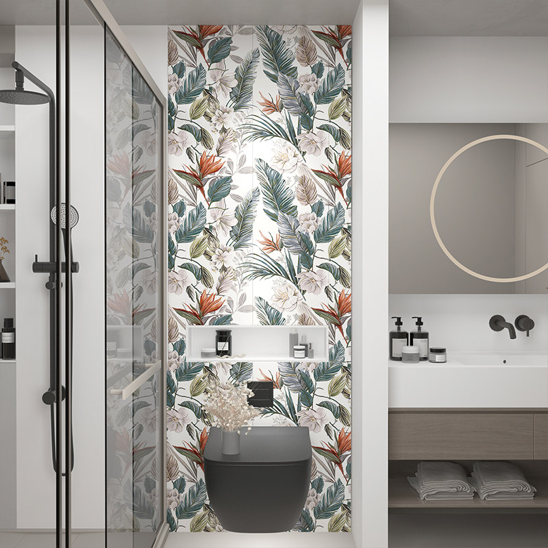 卫生间卧室瓷砖贴纸美式复古墙贴墙纸自粘家用洗手间厕所防水壁纸