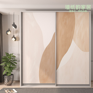 衣柜门贴纸民宿卧室家用移动门推拉门创意北欧风改造换色翻新贴画