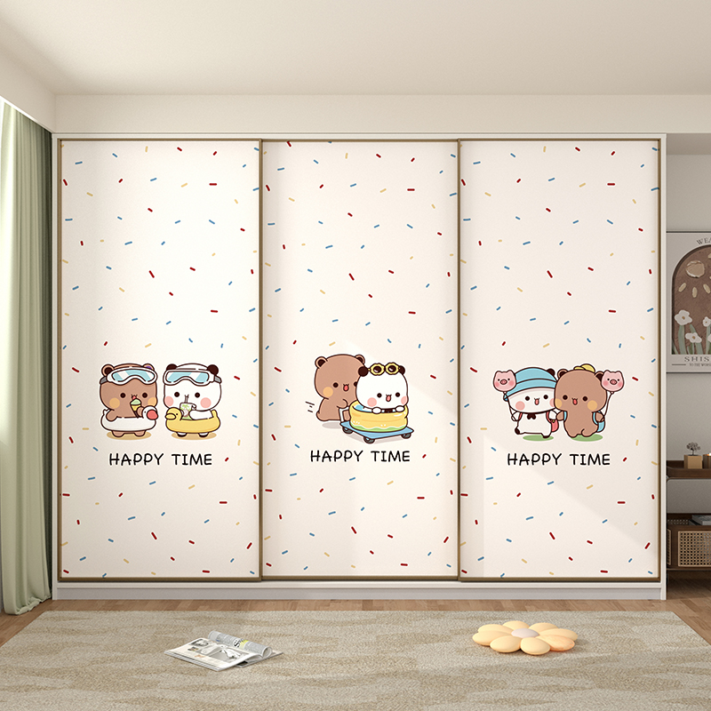 一二布布衣柜贴纸翻新自粘贴画