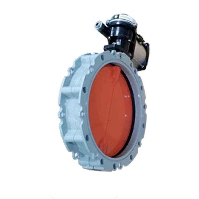 CP101气动水泥蝶阀DN300双法兰水泥粉尘耐磨蝶阀DN250粉体式碟阀