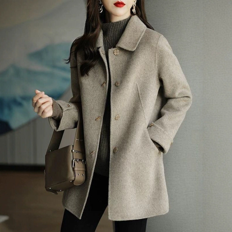 抖音冬季新款外套上衣女小个子休闲显瘦百搭高级感毛呢大衣外套女,女装/女士精品,大码呢大衣,淘宝优惠券,粉丝福利购,淘宝优惠卷