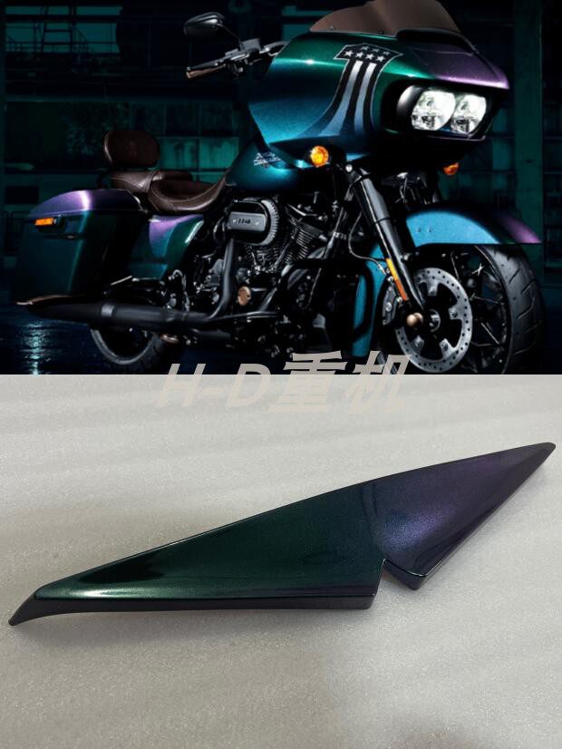 现货适用于哈雷双灯公路滑翔cvo大灯装饰毒液绿索尼克眼 大灯眉眼