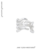 SAZ 异形液态触手镂空开口金属感潮酷中性小众精致小戒指男女指环