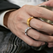 SAZ尼龙扎带设计金属感金银色ins复古风新款 拇指环尾戒女个性 戒指