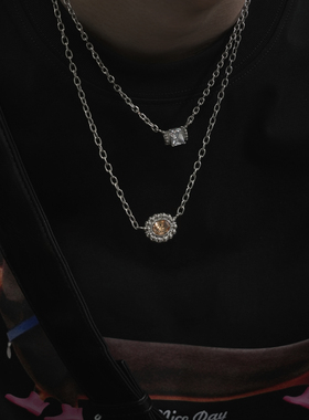 赵露思同款宝石闪钻项链叠戴颈链