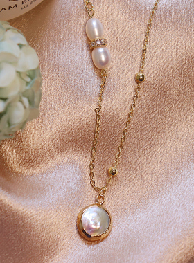 吉光巴洛克纽扣珠14k金珠链拼接