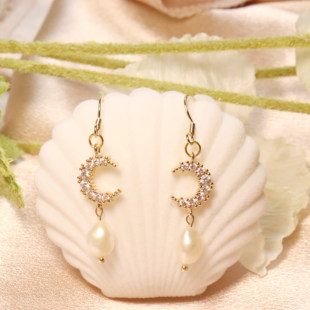 吉光原创【今朝风月】手工天然淡水珍珠气质款耳环新中式古典温婉