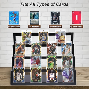 宝可梦PSA评级卡展示架游戏王磁吸卡砖桌面阶梯陈列框TCG木质货架
