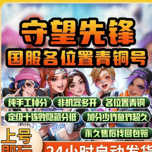 守望先锋国服账号可排位号青铜白银黄金钻石号炸鱼纯新号独享永久