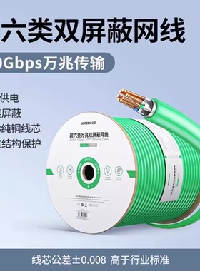 Ugreen绿联NW255 CAT6A超六类万兆高速网线双屏工程装修布线90999