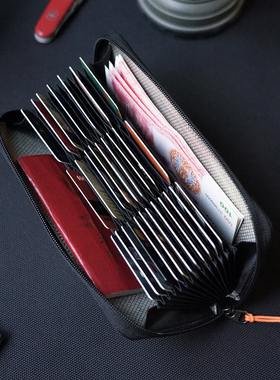 DOOMGEAR机能36卡位风琴卡包拉链零钱名片包防盗刷护照包钱包