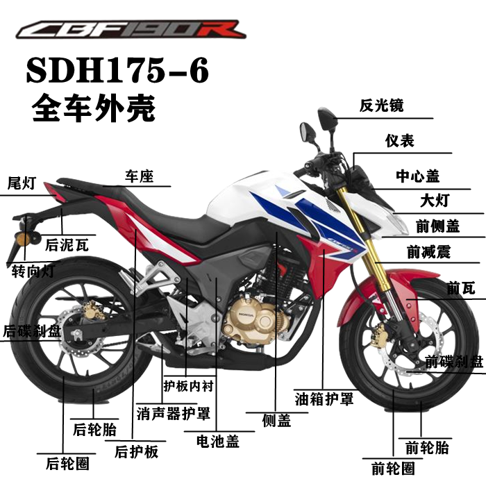 适用新大洲本田外壳sdh175-6护罩