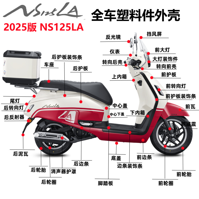 2025款NS125LA面板护板侧盖外壳