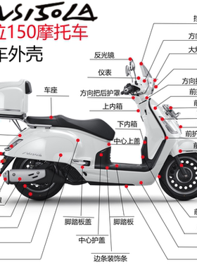 适用新大洲本田大拉150外壳NS150LA前护板面板脚踏板边条大灯泥瓦