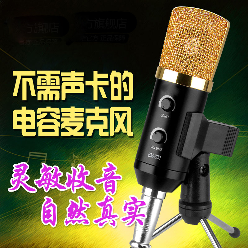 EÖ®Òô BM-300 µçÈÝÂó¿Ë·çµçÄÔK¸èÍøÂçYYÖ÷²¥USB»°Í²É豸Éù¿¨Ì××°