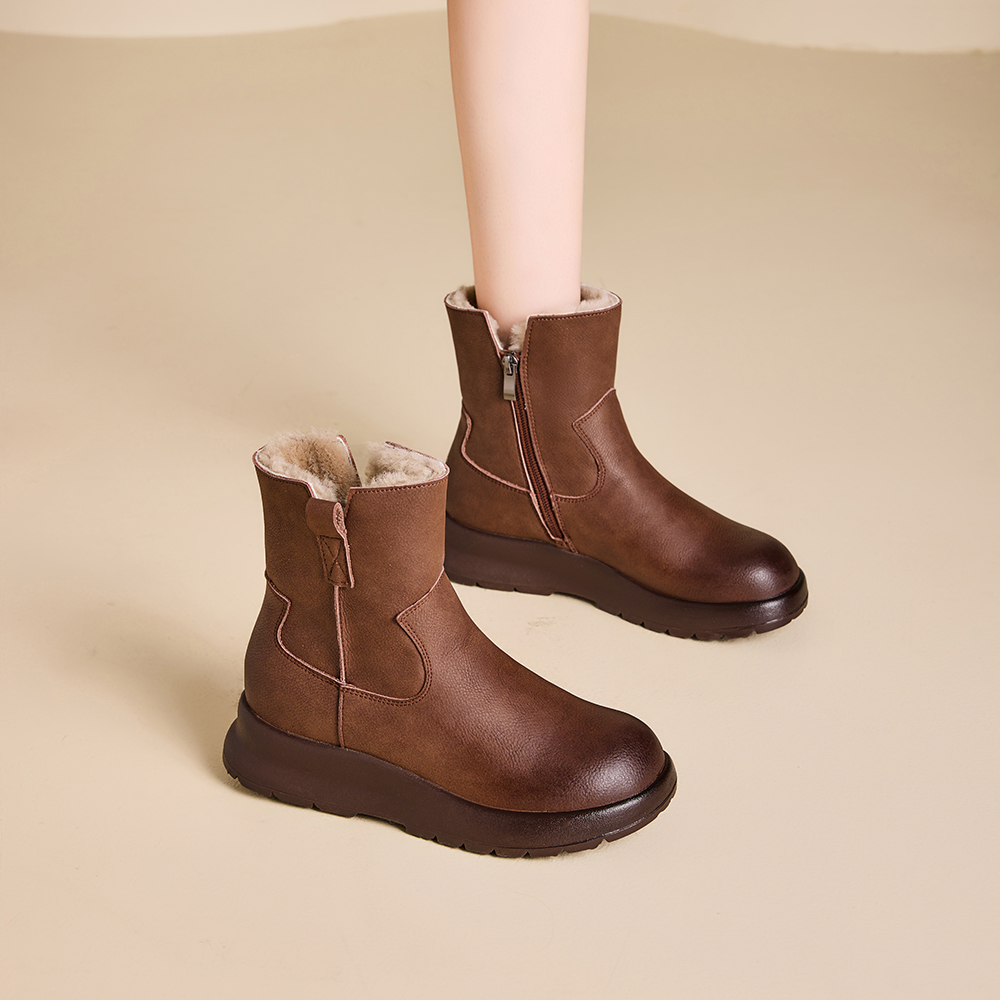 雪地靴女2025新款冬季羊皮毛一体