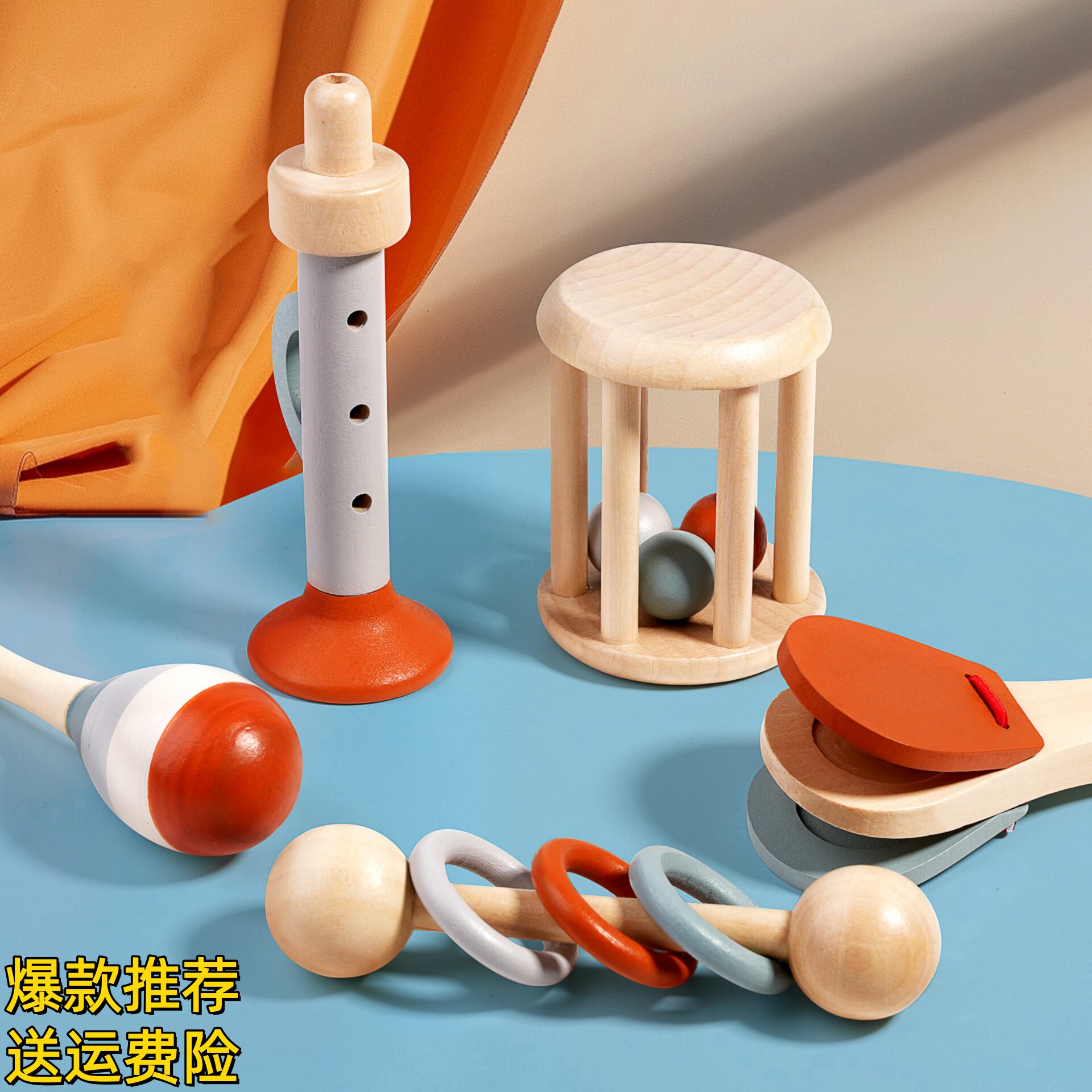 蒙氏教具纺织鼓旋转宝宝手部精细动作训练婴儿童玩具早教蒙特梭利