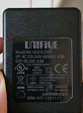 适用于 UC310-2405 电源适配器 充电器 电源线 DC24V 0.5A 0.63A
