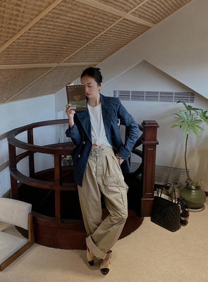 ABow2023COTTON滑沙阔腿工装裤