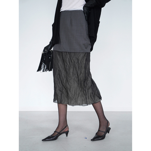 「冬」重磅定制科技未来羊毛拼接金属丝 2025 真丝两件半裙 Bow