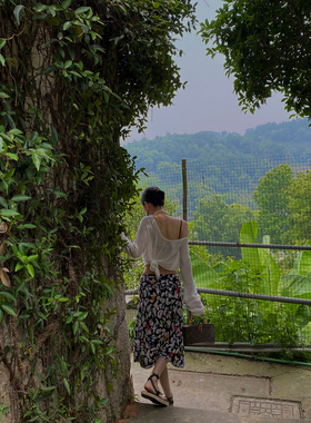 A Bow 2024 |「盛夏」100棉沙滩度假风趣味涂鸦2ways抹胸/半裙