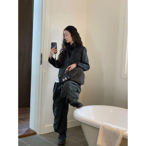 ABow2025羊皮修身羊皮西装皮衣