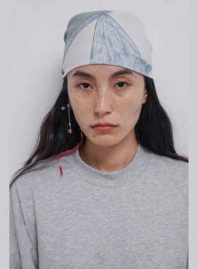 A Bow 2025 |「秋」桑蚕丝低调随性几何艺术蓝色条纹拼色印花围巾