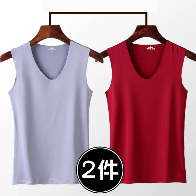 Áo vest nam liền mạch ấm áp cộng với áo nhung bó sát bên dưới áo thun nam không tay sốt đồ lót vest mùa thu đông - Áo thể thao áo khoác gió lining