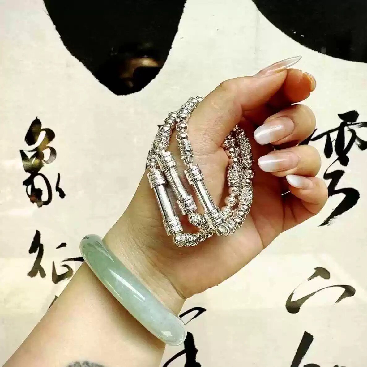白矿人缘鸟手链女复古银色风个性气质小众泰国阿赞创意手饰品手串