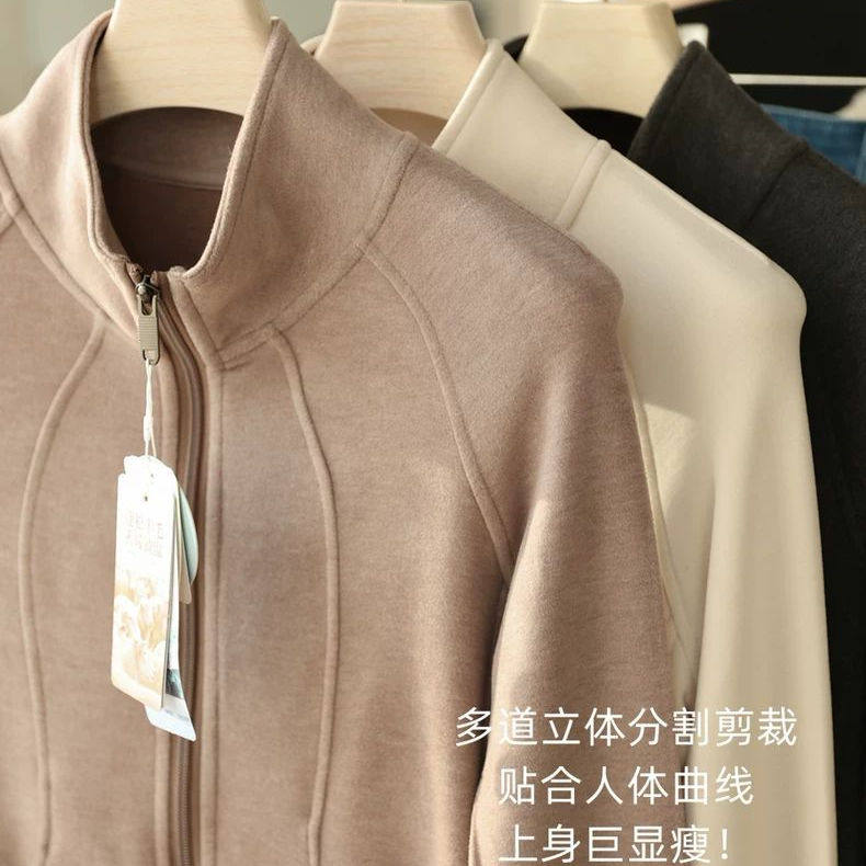 胖mm大码300斤羊毛自发热保暖立领外套女秋冬加厚修身内搭上衣服,女装/女士精品,常规大码外套,淘宝优惠券,粉丝福利购,淘宝优惠卷