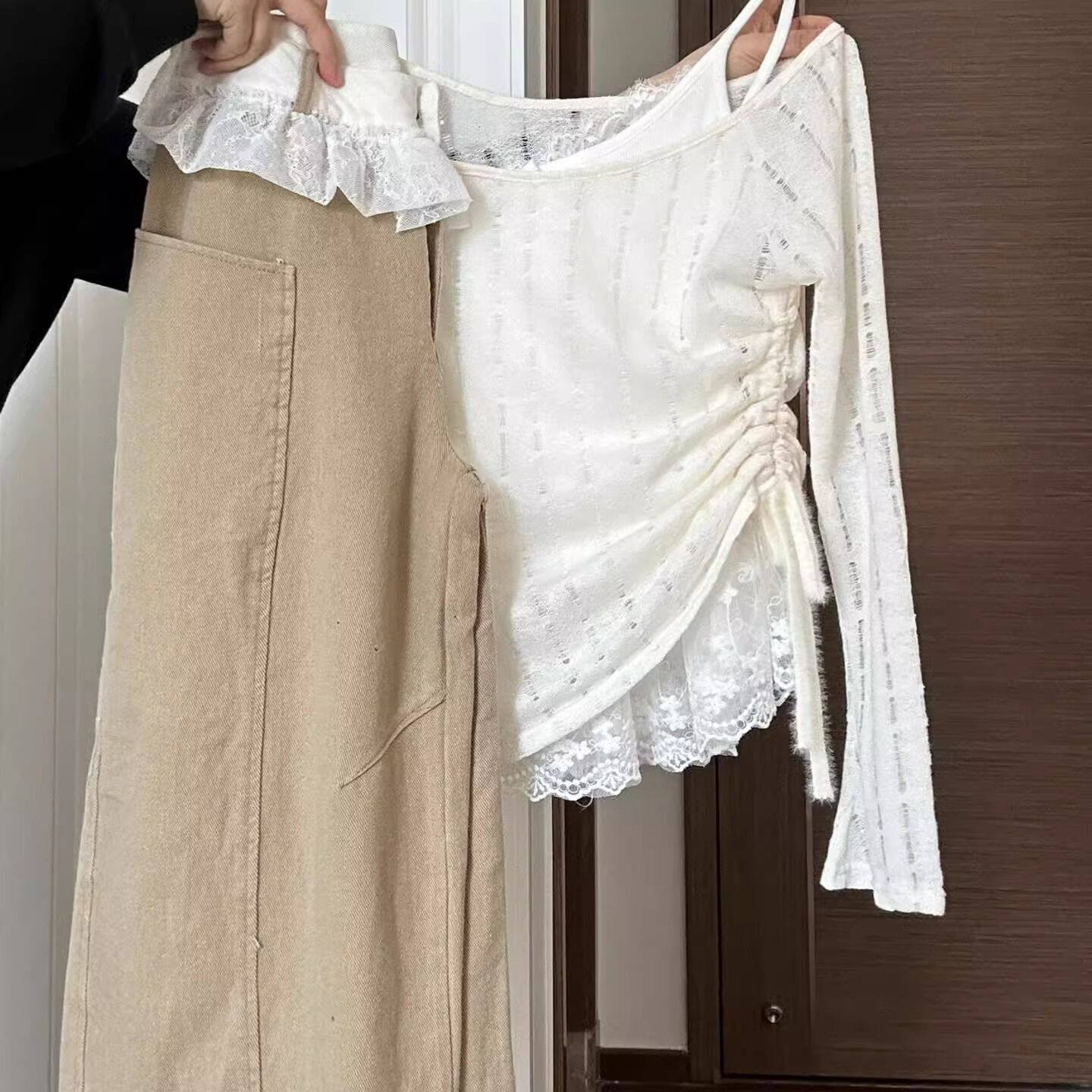 大码300斤一整套穿搭吊带背心罩衫上衣两件套女夏季时尚显瘦套装