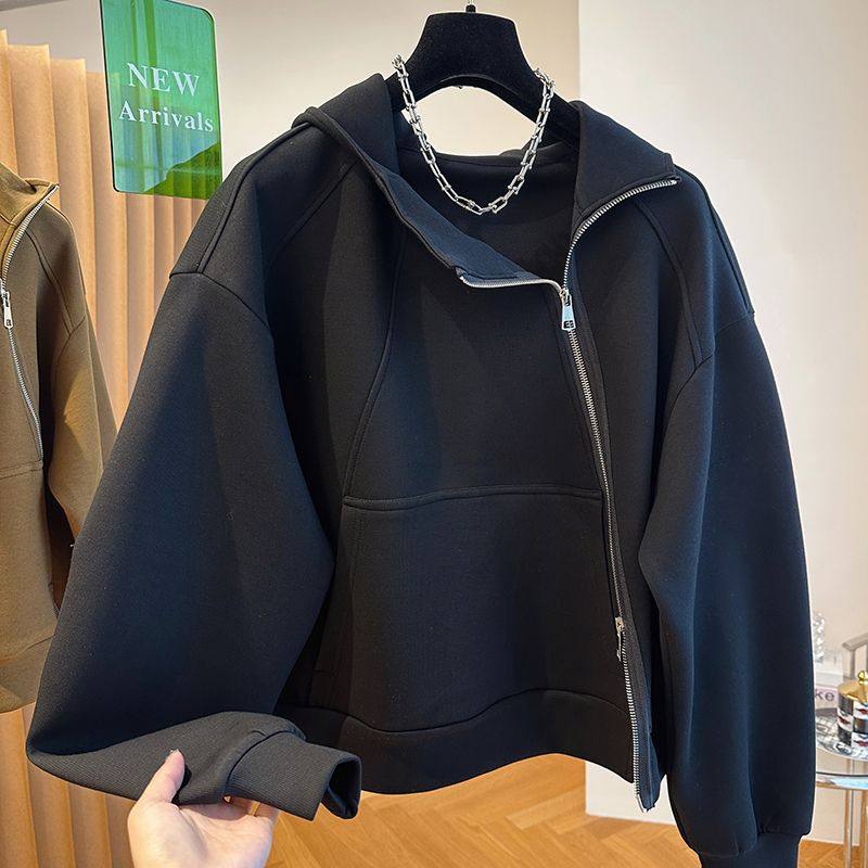 大码300斤加绒加厚连帽开衫卫衣外套男女款秋冬廓形宽松大版上衣