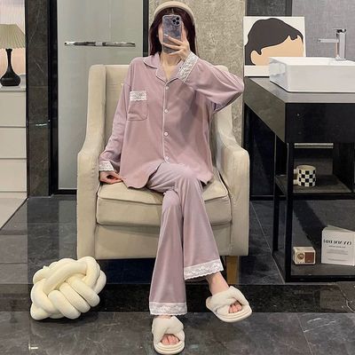 特大码300斤纯欲风显白睡衣两件套装女秋冬季保暖德绒长袖家居服