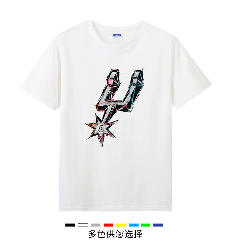 2026马刺队文班亚马短袖T恤马刺城市款衣服印花纪念衣服篮球男款