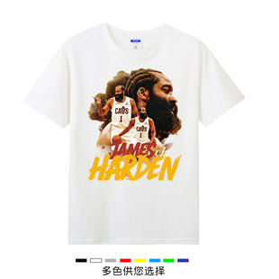 哈登短袖骑士队哈登t恤1号短袖Harden球衣训练服大码休闲夏季
