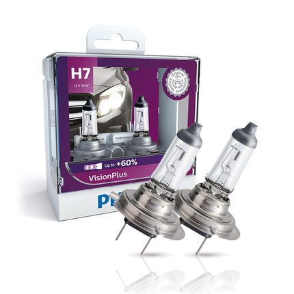 飞利浦philips金耀光增亮汽车远近一体卤素大灯泡VPH1H7HB312V55W
