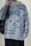 85301-P65毛衣男春秋季2022新款宽松潮ins港风卡通针织衫外套，男装针织衫/毛衣，电商D310（原电商305）
