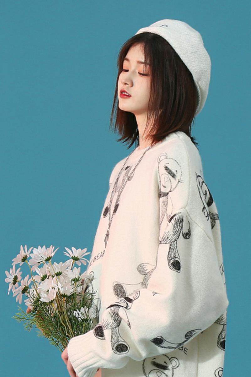85316-P65毛衣男女秋冬2021新款情侣宽松韩版潮流加厚针织衫,男装针织衫/毛衣,电商D310（原电商305）