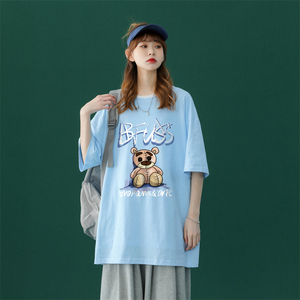 T807短袖t恤男潮牌潮流情侣港风原宿风衣服ins半袖夏季