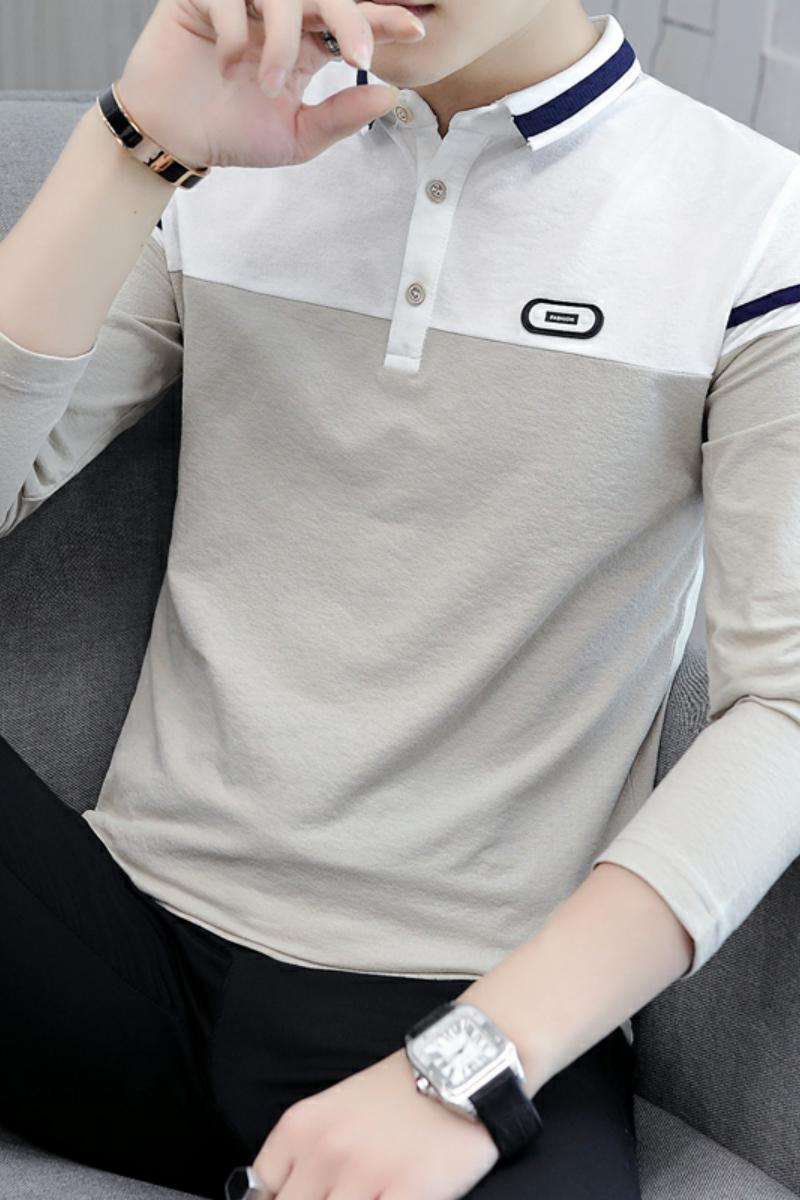 2609-P40男士长袖t恤韩版潮流翻领polo衫个性秋装体恤衫修身,男装卫衣,电商D310（原电商305）