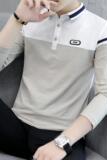 2609-P40男士长袖t恤韩版潮流翻领polo衫个性秋装体恤衫修身，男装卫衣，电商D310（原电商305）