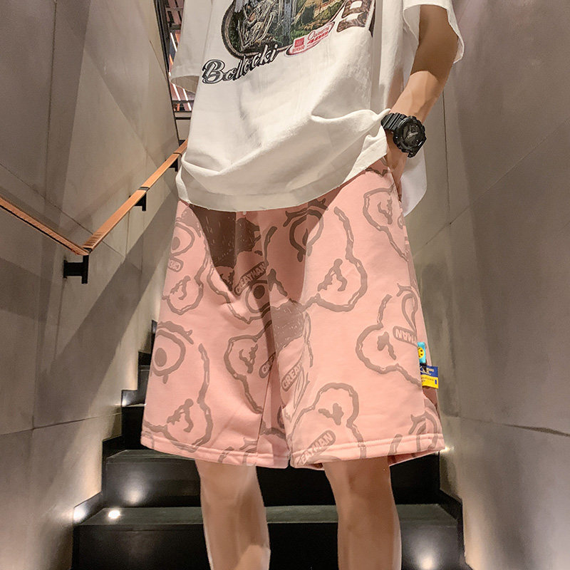 5030-P38休闲短裤男夏季薄款潮牌运动中裤潮流宽松裤子港风图片