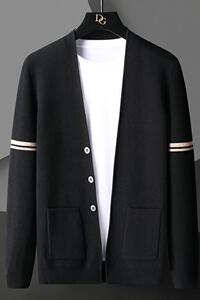 9097-P60男士春秋季针织衫外套潮流宽松个性披肩针织毛线开衫图片