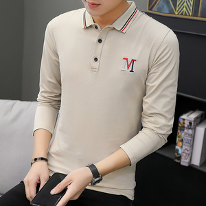 6630长袖男POLO衫秋季男装潮流打底衫韩版潮牌男士T恤图片